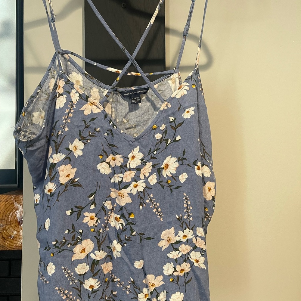 American Eagle Outfitters Floral Camisole in Blue and White